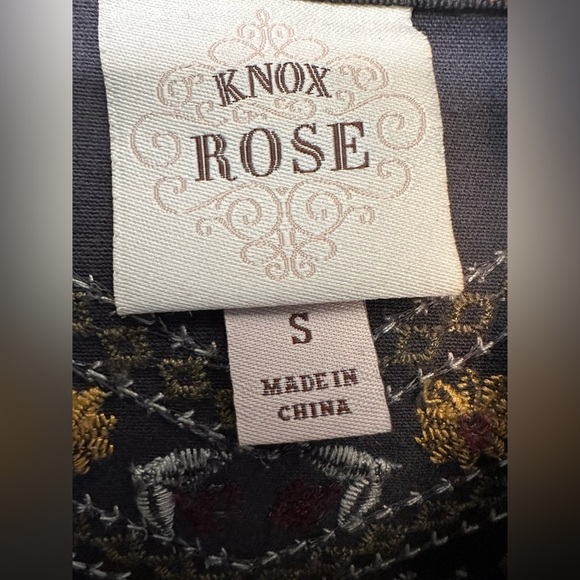 Knox Rose Embroidered Utility Jacket Gray Button Down - Picture 6 of 8